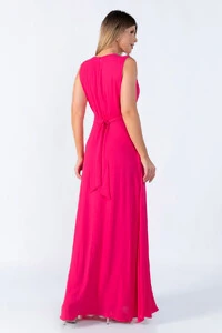 Vestido longo decote transpassado