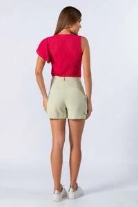 Blusa detalhe laise com babado na manga