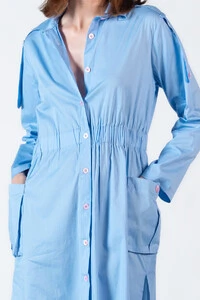 Vestido em algodao com bolsos