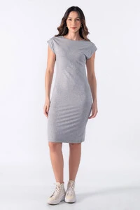 Vestido midi manga muscle