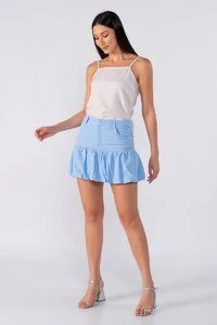 Mini saia balone com bolsos