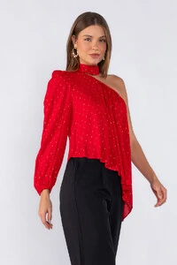 Blusa lurex uma manga