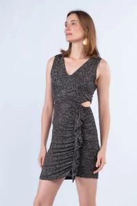 Vestido curto brilho lurex