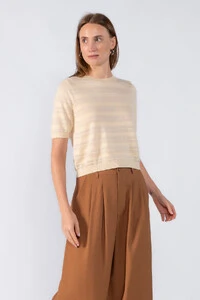 Blusa listrada manga curta