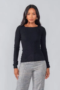 Blusa canelada decote quadrado