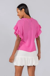 Blusa crepe detalhe em babados