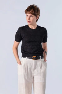 Blusa em viscose tecido trabalhado