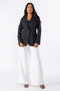 Blazer linho com ombreiras