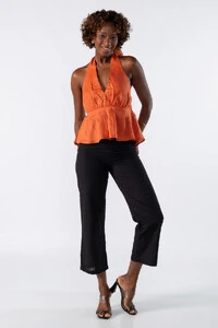 Blusa de babado frente única
