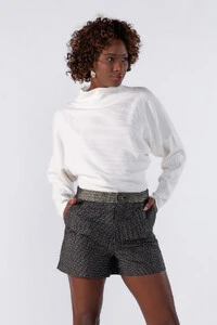 Shorts jacquard cintura alta