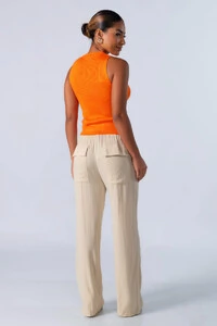 Blusa em viscose canelada regata