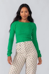 Blusa canelada decote quadrado