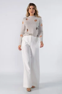 Blusa tricot vazada