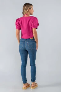 Blusa detalhe manga princesa