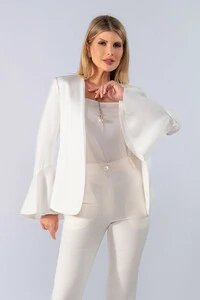 Blazer liso sem botao manga sino