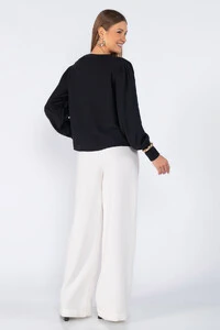 Blusa bata com amarracao no decote