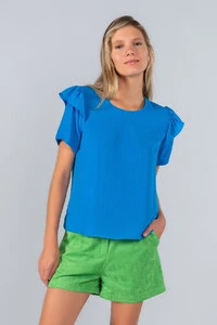 Blusa babado manga
