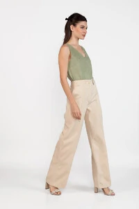 Calca pantalona alfaiataria lisa