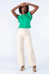Blusa em algodao muscle babado