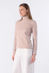 Blusa em poliamida gola alta