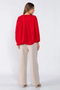 Blusa plissada em crepe