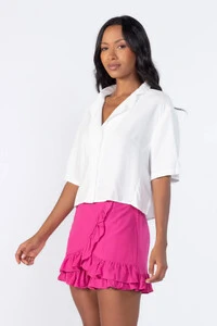 Camisa cropped com botoes