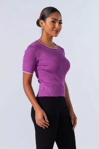 Blusa canelada com manga