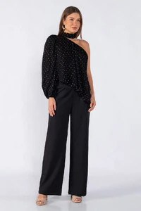 Blusa lurex uma manga