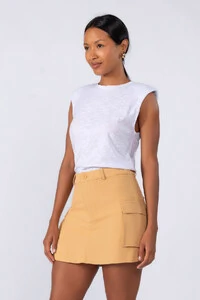 Shorts saia cargo forrado em poliester
