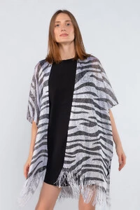 Kimono animal print em lurex