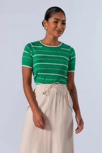 Blusa em viscose listrada