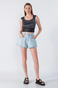 Cropped xadrez com alca