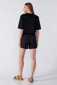 Cropped malha estampa sol