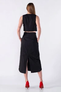 Blusa em alfaiataria bicolor