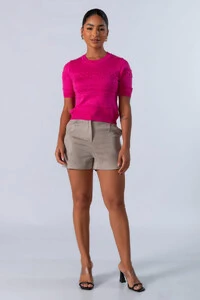 Blusa curta em viscose com texturas