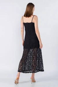 Vestido alongado renda trabalhada