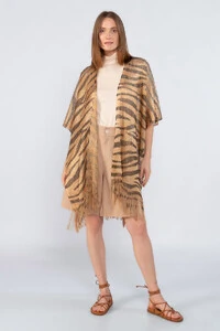 Kimono animal print em lurex