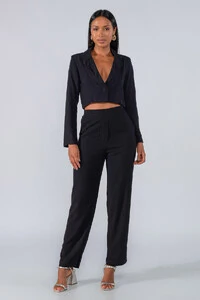 Blazer curto viscose um botao