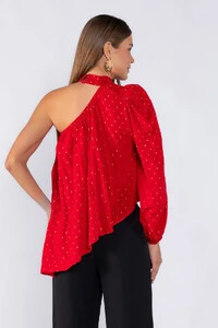 Blusa lurex uma manga