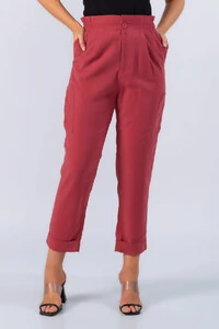 Calca jogger em viscose com bolsos
