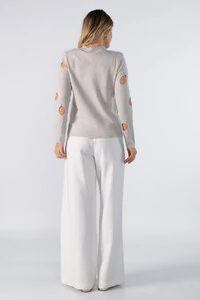 Blusa tricot vazada