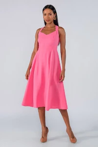 Vestido midi alcas cruzadas