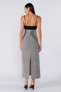 Vestido midi detalhe em tencel