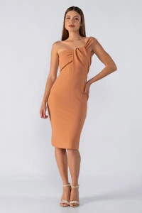 Vestido midi decote transpassado