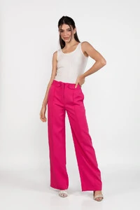 Calca pantalona alfaiataria lisa