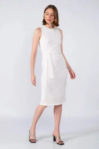 Vestido midi regata laco lateral poliester