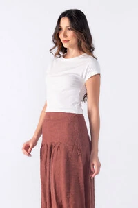 Blusa cropped basica canelada