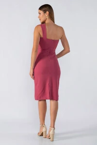 Vestido midi decote transpassado