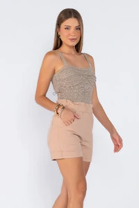 Cropped tricot texturizado