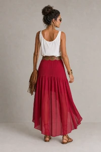 Saia de chiffon boho